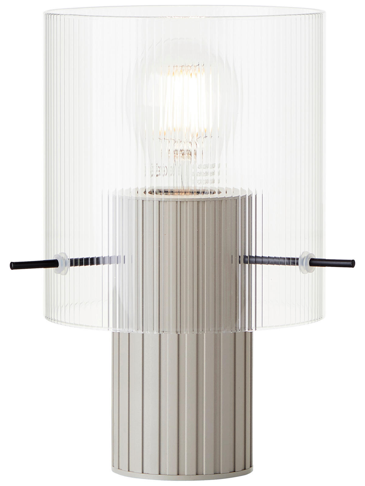 TISCHLEUCHTE - Transparent/Beige, Konventionell, Glas/Metall (14/22cm) - Dieter Knoll