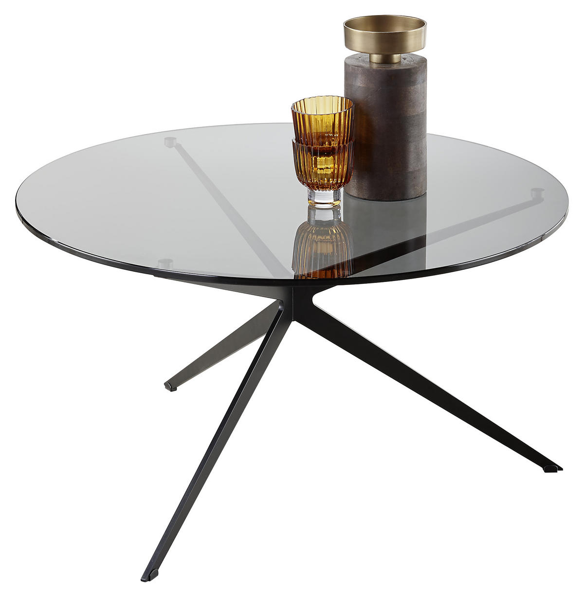 COUCHTISCH FABIA 80/80/40 cm rund Grau, Schwarz  - Schwarz/Grau, Design, Glas/Metall (80/80/40cm) - Musterring