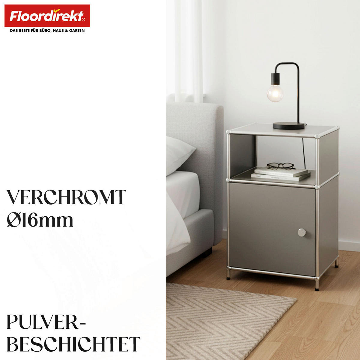 REGAL Grau  - Grau, Basics, Metall (40/65/40cm) - Floordirekt