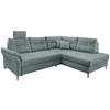 ECKSOFA in Chenille Blau  - Blau/Naturfarben, Modern, Holz/Textil (264/206cm) - Livetastic