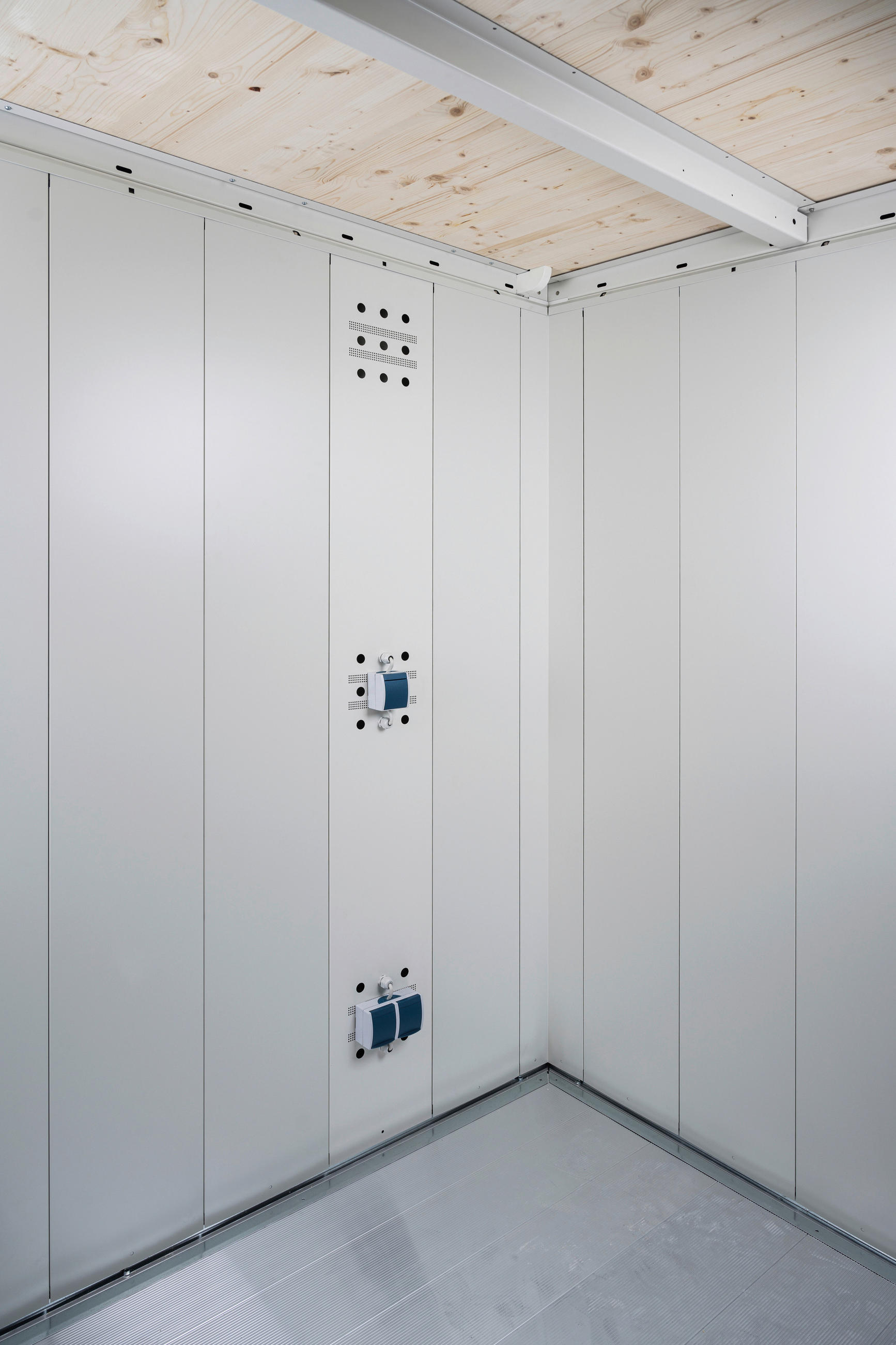 ELEKTRO-MONTAGEPANEEL - Weiß/Grau, Design, Metall (28/204/4cm) - Biohort