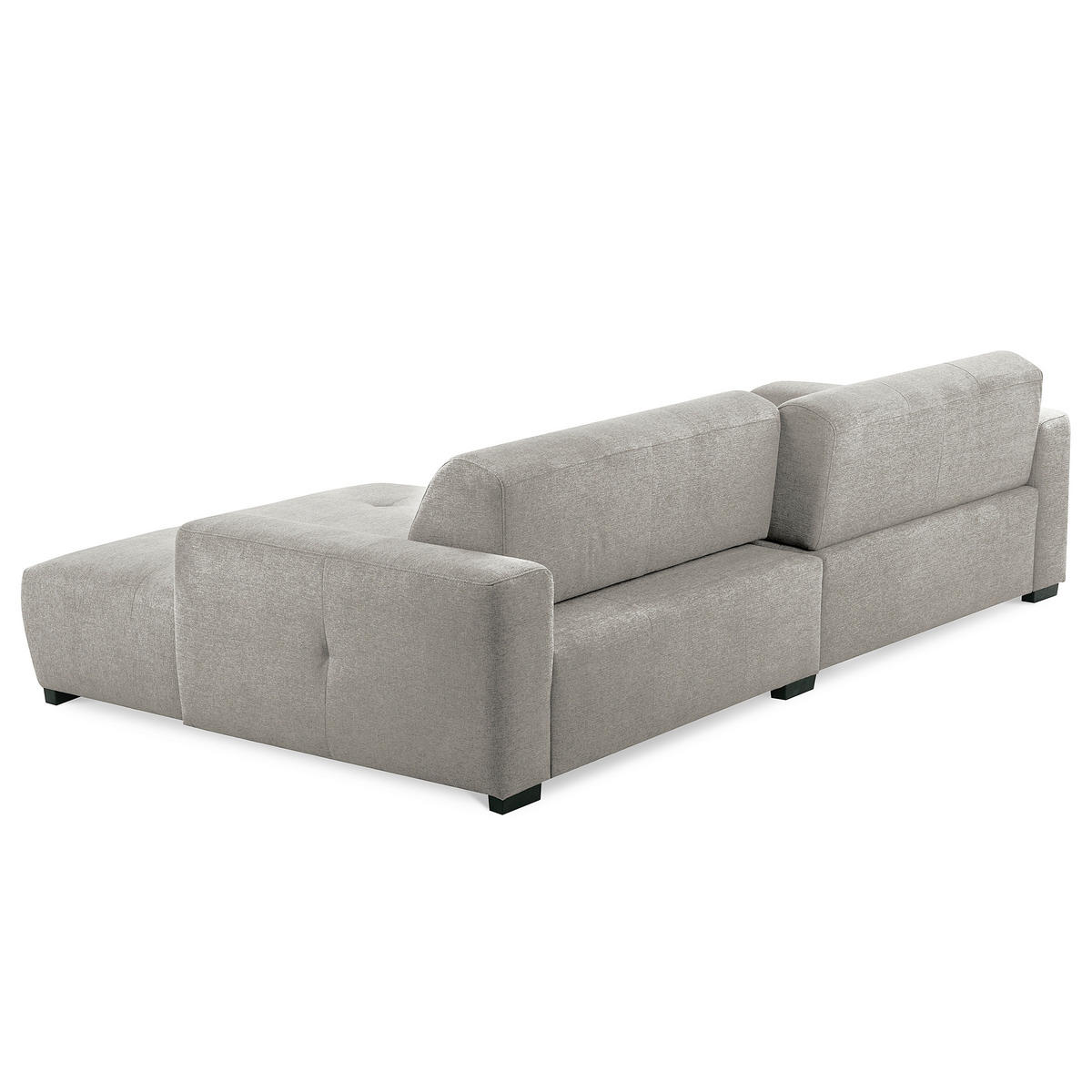 ECKSOFA AUSTIN Hellgrau Flachgewebe Sitztiefenverstellung  - Hellgrau/Schwarz, Design, Kunststoff/Textil (286/169cm) - Livetastic