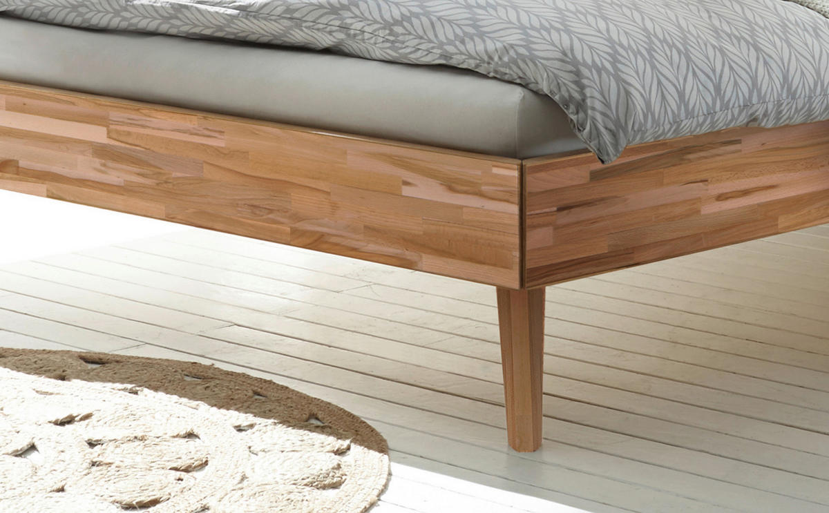 BETT 160/200 cm  in Kernbuche  - Buchefarben/Kernbuche, Design, Holz (160/200cm) - Hasena