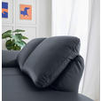 RÉCAMIERE in Echtleder Dunkelblau, Blaugrau  - Chromfarben/Blaugrau, Design, Leder/Metall (209/85-109/95-16cm) - Dieter Knoll