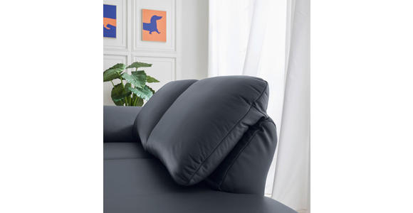RÉCAMIERE in Echtleder Dunkelblau, Blaugrau - Chromfarben/Blaugrau, Design, Leder/Metall (209/85-109/95-16cm) - Dieter Knoll