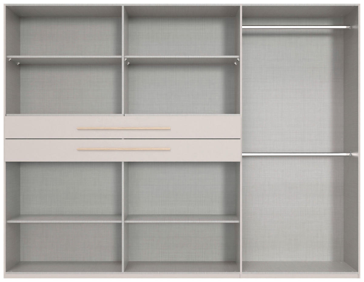 KLEIDERSCHRANK 270/208/65 cm,  in Graphitfarben, Grau, Sahara, 10-türig  - Graphitfarben/Grau, Design, Glas/Holzwerkstoff (270/208/65cm) - Boxxx