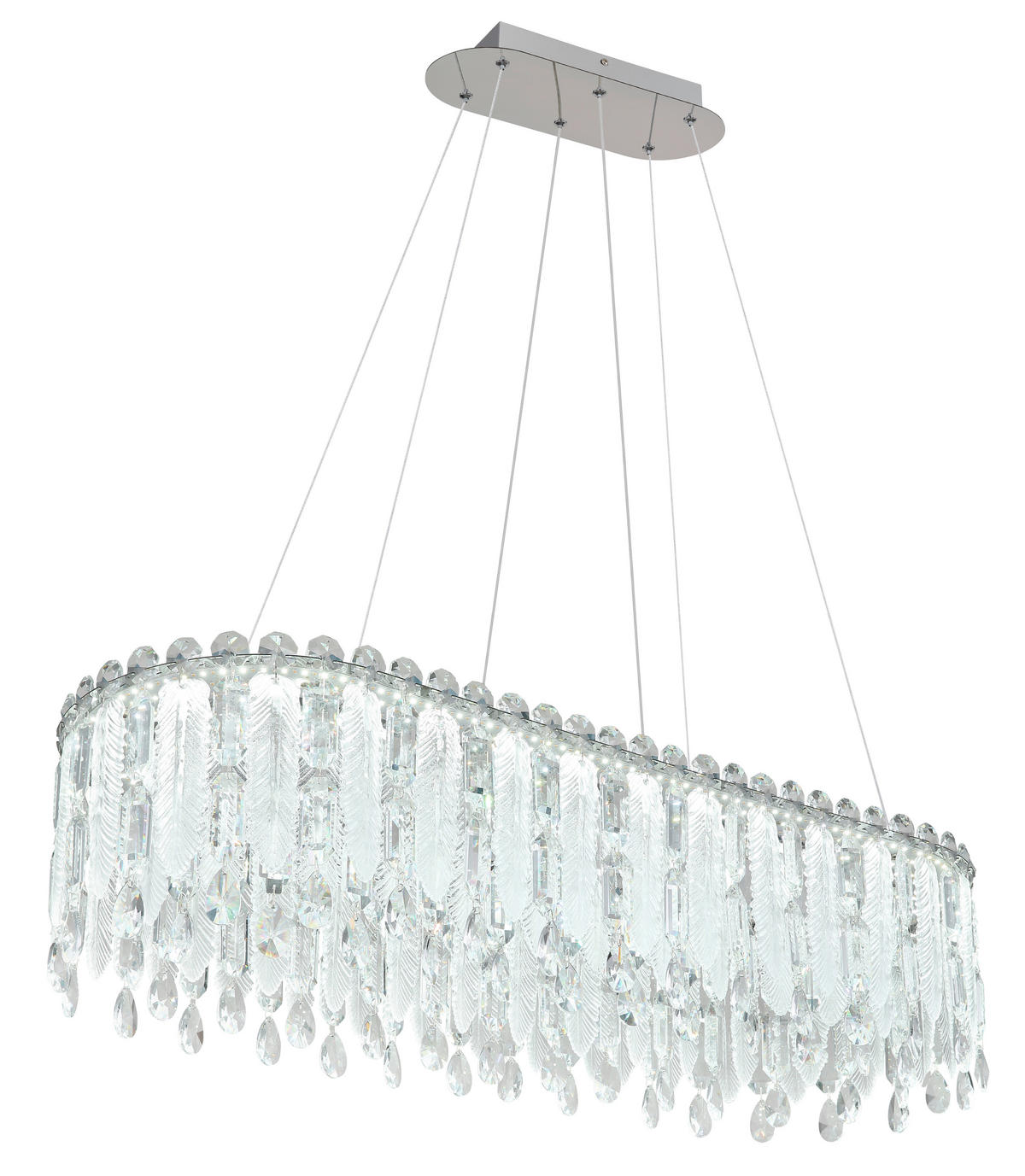 LED-HÄNGELEUCHTE 99/36/120 cm  - Klar/Chromfarben, LIFESTYLE, Glas/Kunststoff (99/36/120cm) - Globo