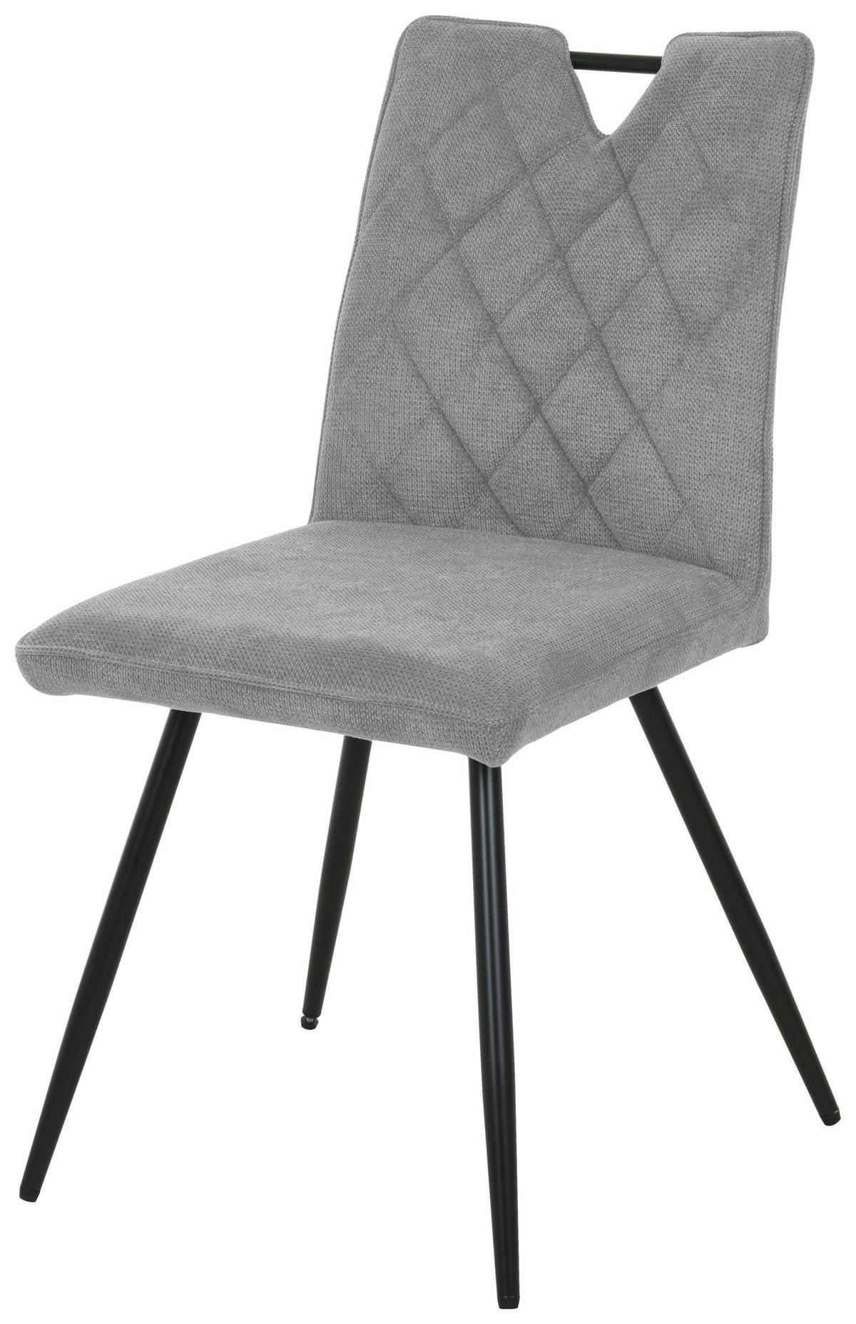 CHAISE  in Eisen Webstoff  - Schwarz/Grau, Modern, Textil/Metall (47/87/60cm) - Boxxx