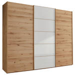 SCHWEBETÜRENSCHRANK 300/217/67 cm 3-türig Weiß, Eiche Bianco  - Eiche Bianco/Weiß, Natur, Glas/Holz (300/217/67cm) - Linea Natura