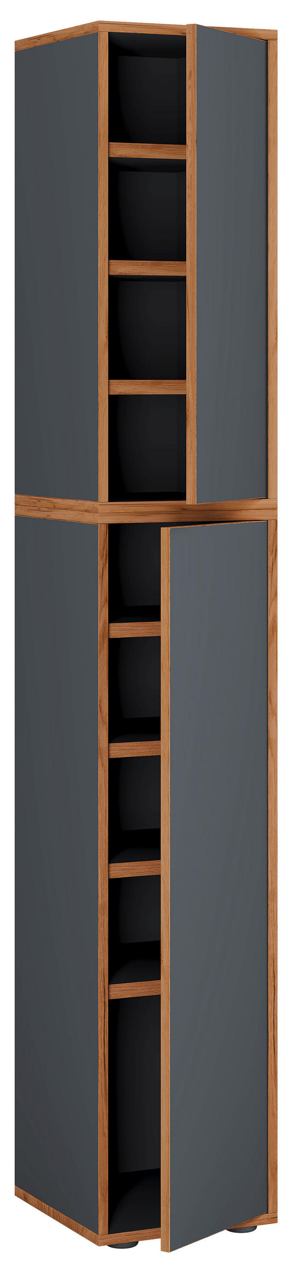 SCHUHSCHRANK  in 30/183/33 cm  - Honigeiche/Weiss, Design, Holzwerkstoff (30/183/33cm) - MID.YOU