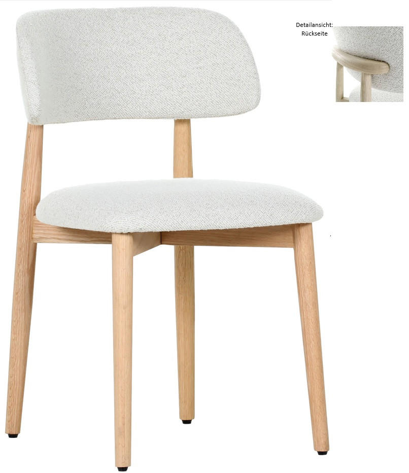 STUHL Naturfarben, Beige Eiche massiv  - Beige/Naturfarben, MODERN, Holz/Textil (49/79/51cm) - Livetastic