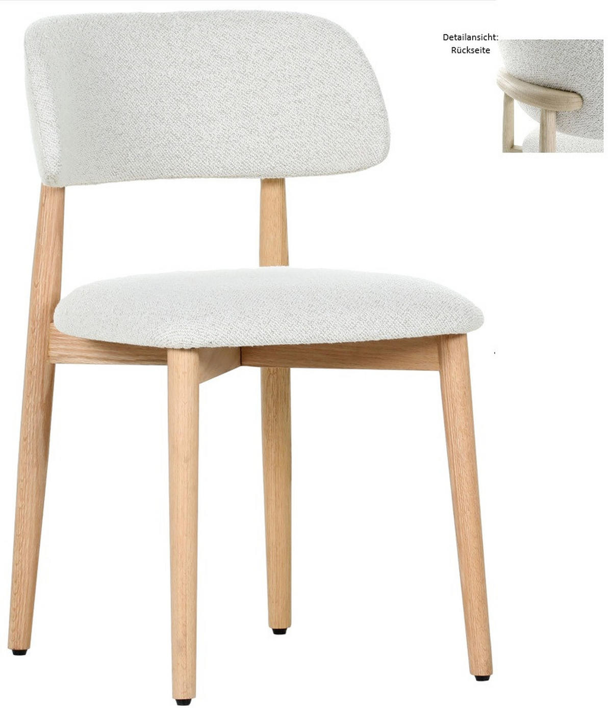 STUHL Naturfarben, Beige Eiche massiv  - Beige/Naturfarben, MODERN, Holz/Textil (49/79/51cm) - Livetastic