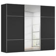 SCHWEBETÜRENSCHRANK 271/223/68 cm 3-türig Schwarz  - Chromfarben/Schwarz, KONVENTIONELL, Glas/Holzwerkstoff (271/223/68cm) - Novel
