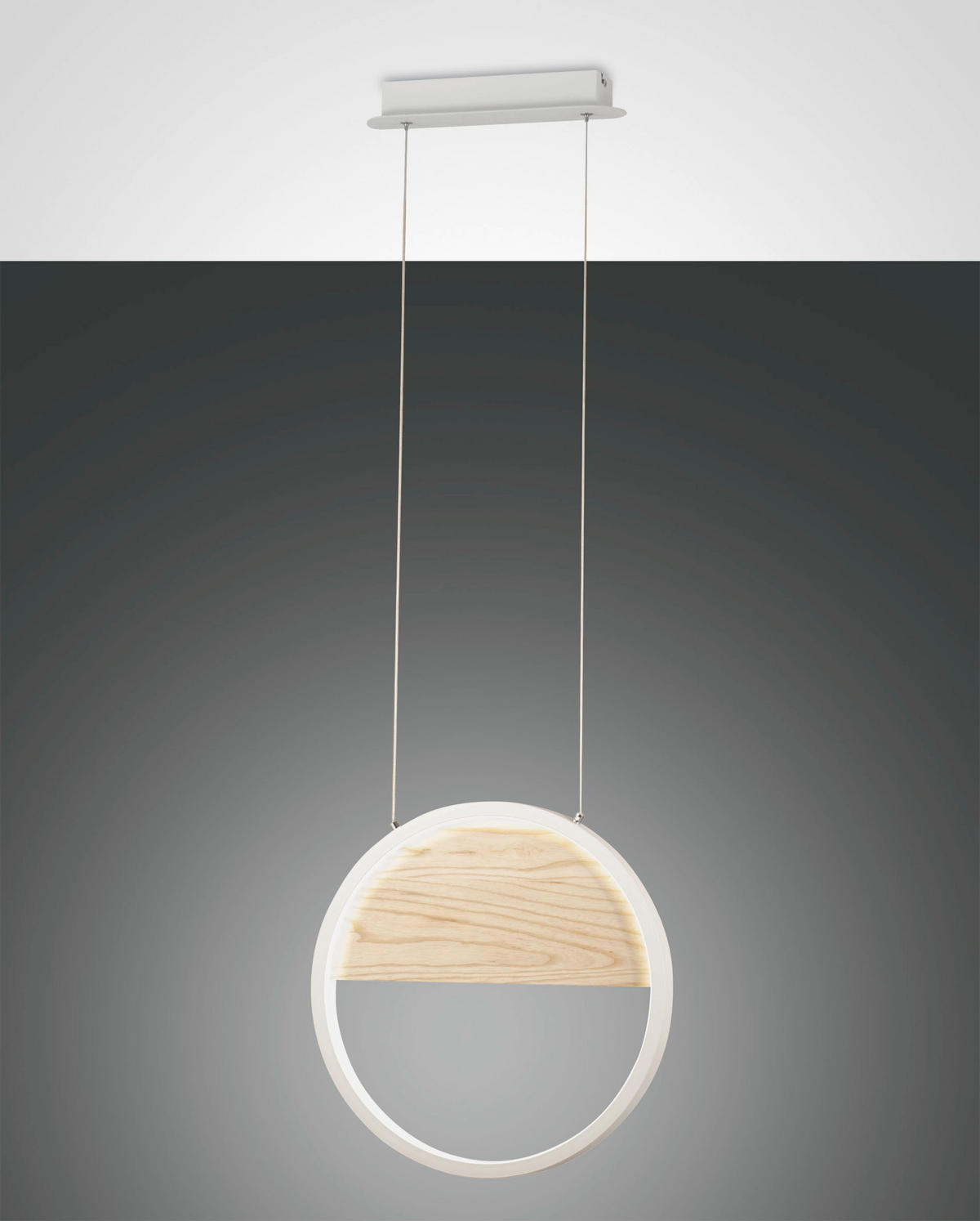 LED-PENDELLEUCHTE 40,20/200 cm  - Eschefarben/Weiß, Design, Holz/Metall (40,20/200cm) - Fabas Luce