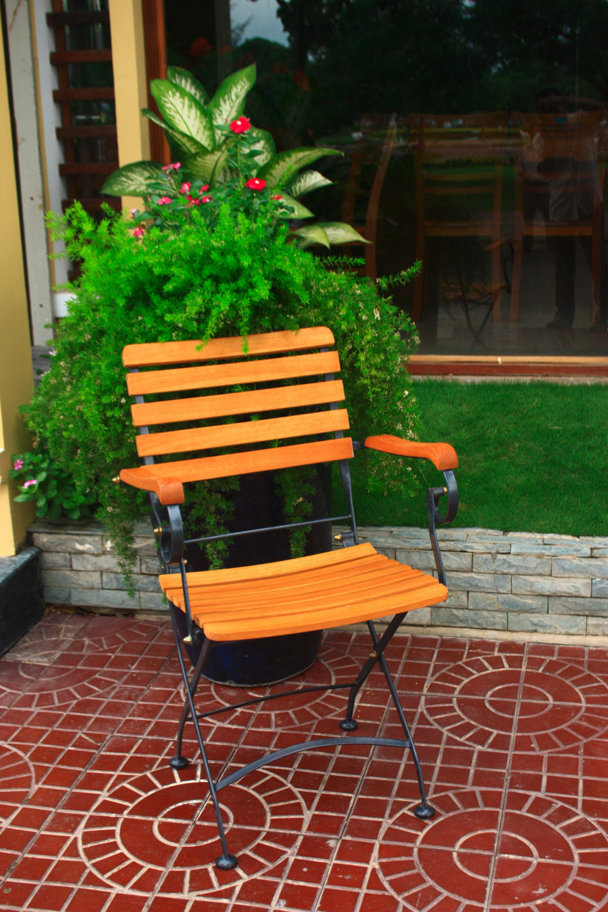 GARTENSET Eukalyptusholz Hartholz Stahl  - Eukalyptusholzfarben/Schwarz, Basics, Holz/Metall (56/89/58cm) - Gardenson