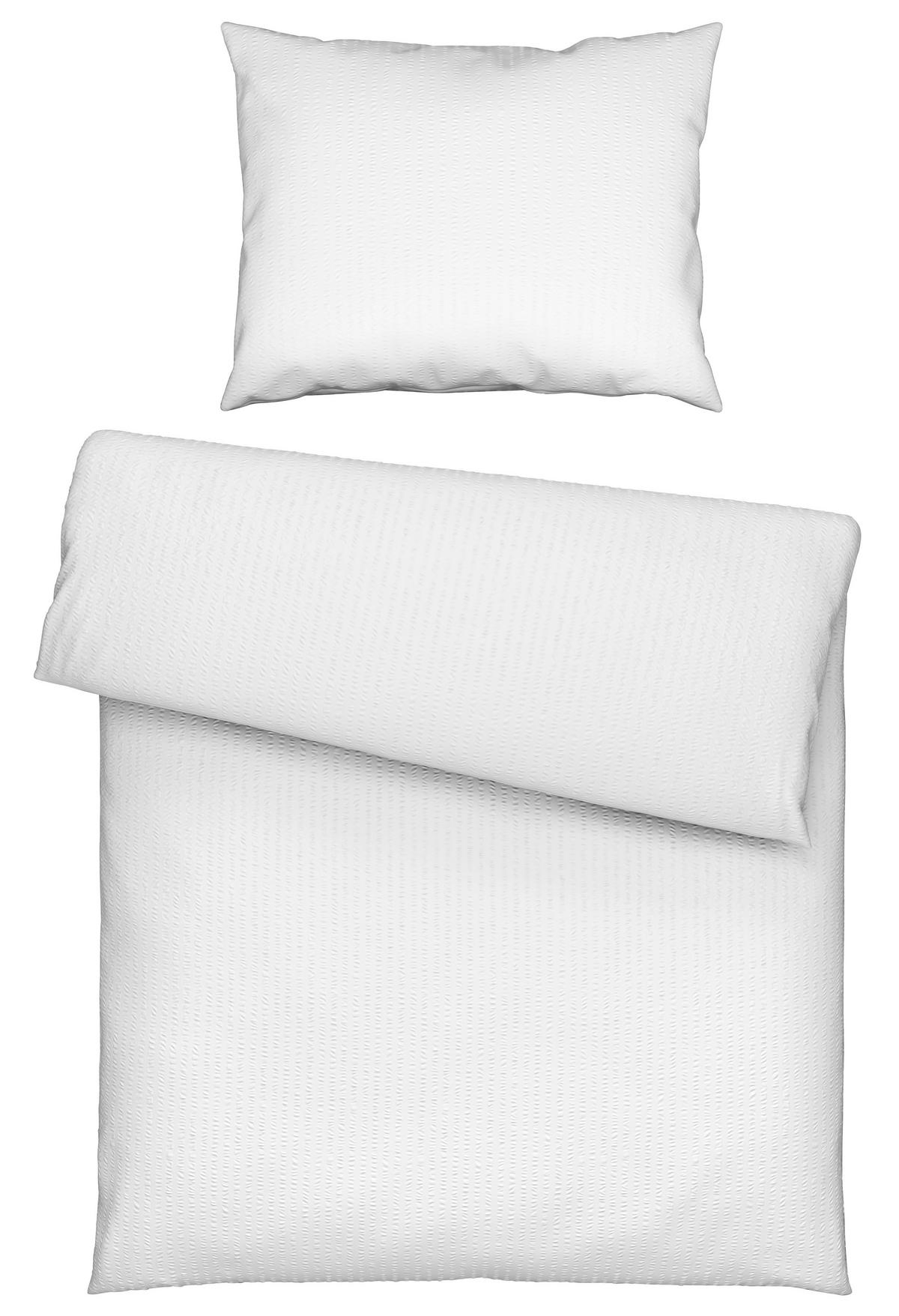 KREPOVÉ OBLIEČKY, seersucker, biela, 140/200 cm - biela, Konventionell, textil (140/200cm) - Esposa