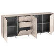 SIDEBOARD Schwarz, Kaschmir  220/89/38 cm  - Kaschmir/Schwarz, MODERN, Holzwerkstoff/Metall (220/89/38cm) - Carryhome