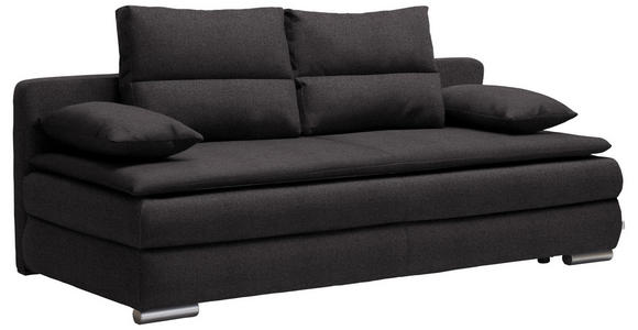 SCHLAFSOFA in Textil Anthrazit - Anthrazit/Silberfarben, KONVENTIONELL, Kunststoff/Textil (207/94/90cm) - Venda
