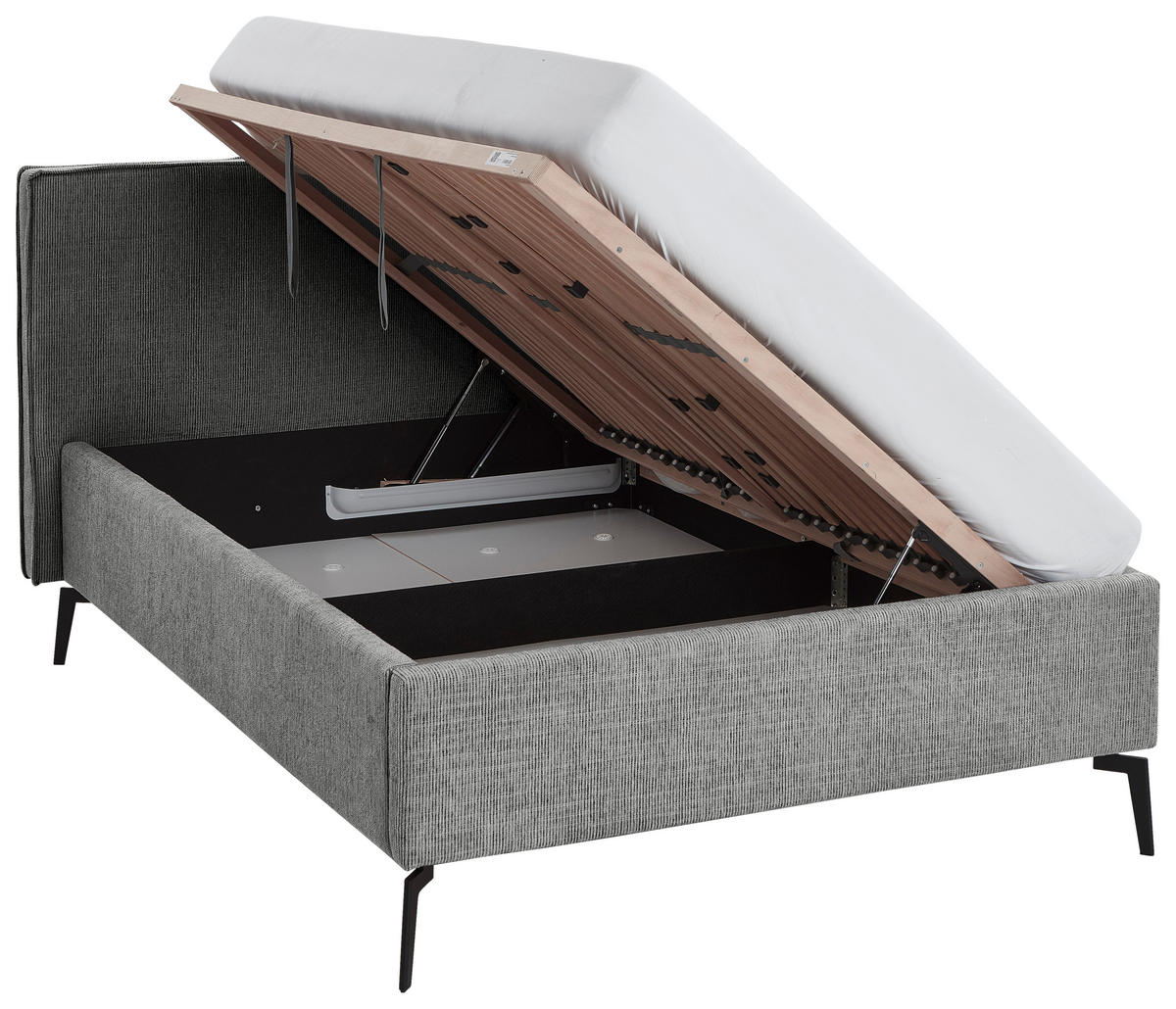 POLSTERBETT 140/200 cm  in Grau, Hellgrau  - Birkefarben/Buchefarben, Design, Holz/Textil (140/200cm) - home24