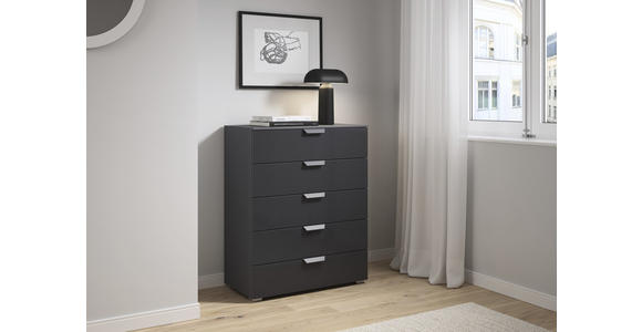 KOMMODE  in 80/100/43 cm  - Dunkelgrau, Design, Glas/Holzwerkstoff (80/100/43cm) - Carryhome