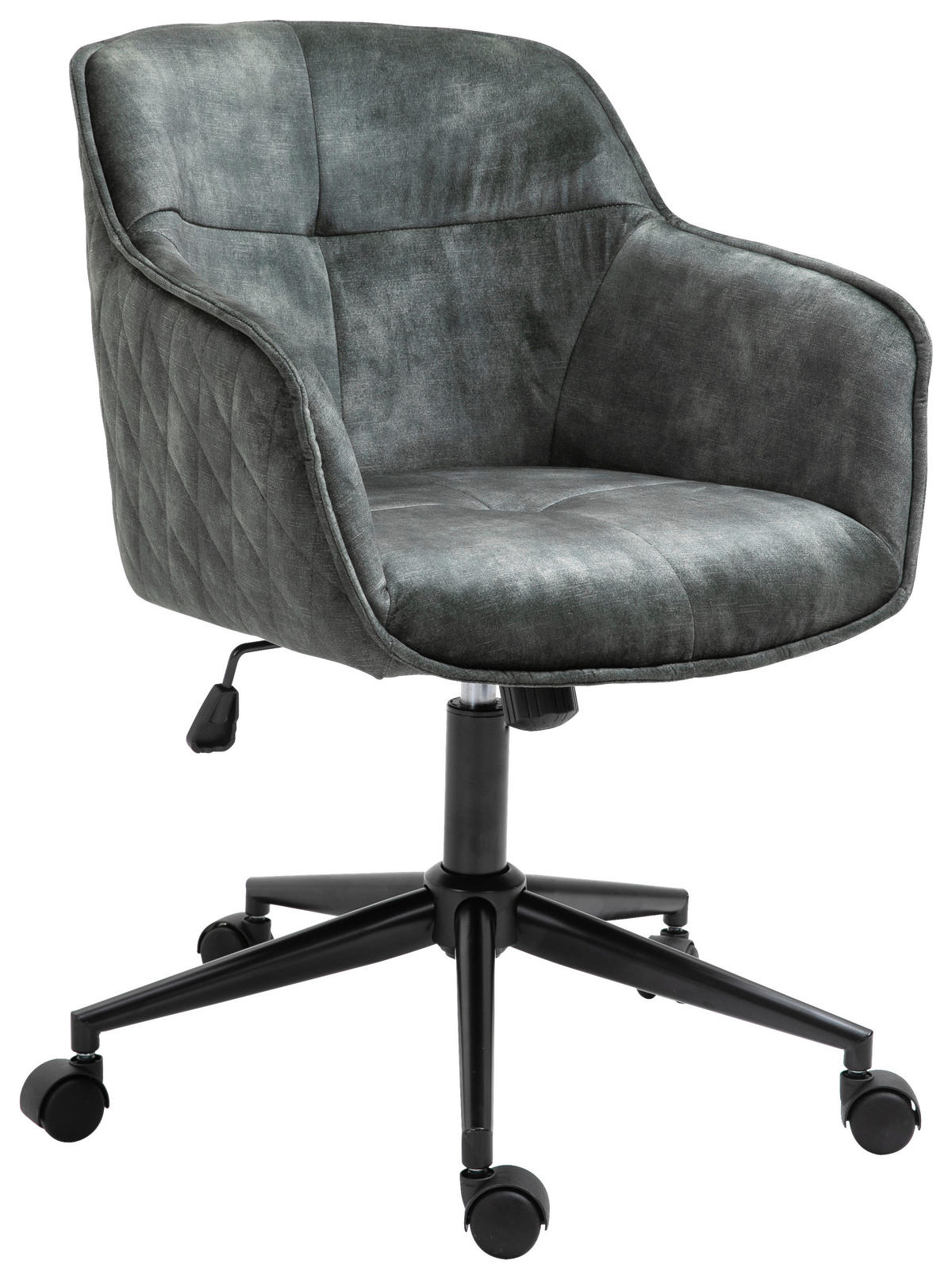 DREHSTUHL  in Samt Grün  - Schwarz/Grün, MODERN, Kunststoff/Textil (57/91/58cm) - MID.YOU