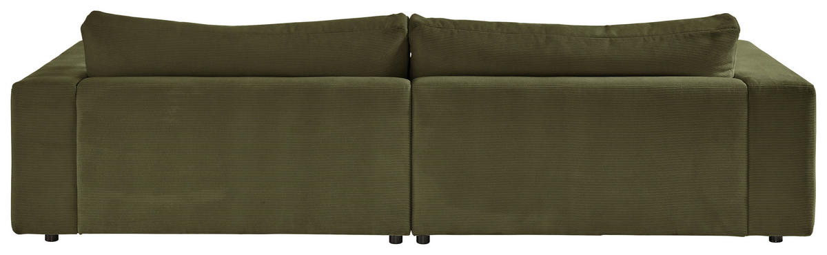 3-SITZER-SOFA in Feincord Dunkelgrün  - Dunkelgrün/Schwarz, Design, Kunststoff/Textil (290/86/127cm) - Lomoco