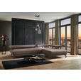 ECKSOFA in Chenille Braun  305/224 cm  - Schwarz/Braun, Design, Textil/Metall (305/224cm) - Dieter Knoll