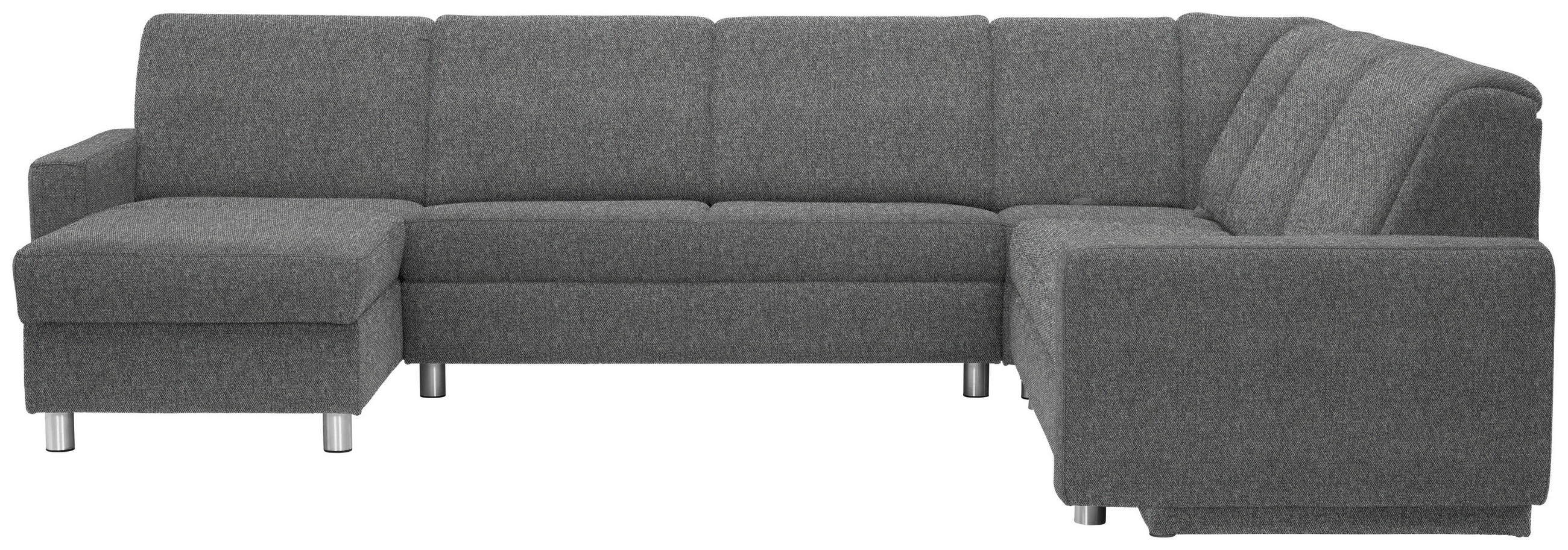 WOHNLANDSCHAFT  in Chenille Grau  - Alufarben/Grau, KONVENTIONELL, Kunststoff/Textil (158/322/236cm) - Sedda