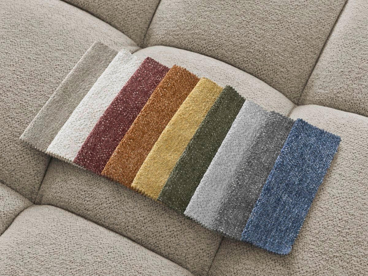 ECKSOFA Ottomane links  EVEREST Taupe Flachgewebe  - Taupe/Schwarz, MODERN, Kunststoff/Textil (210/352cm)