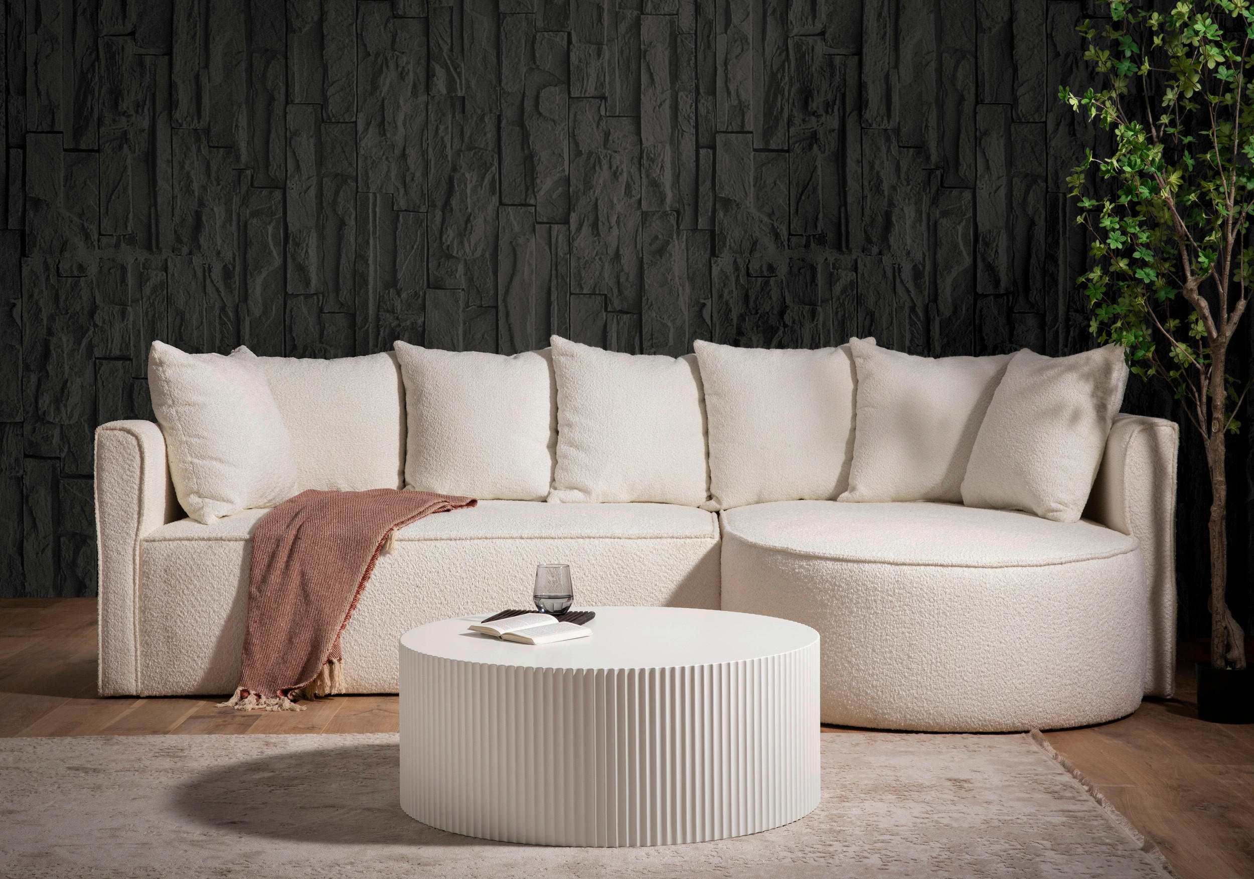 COUCHTISCH 90/90/35 cm rund Weiß  - Weiß, Design, Holzwerkstoff (90/90/35cm) - Livetastic