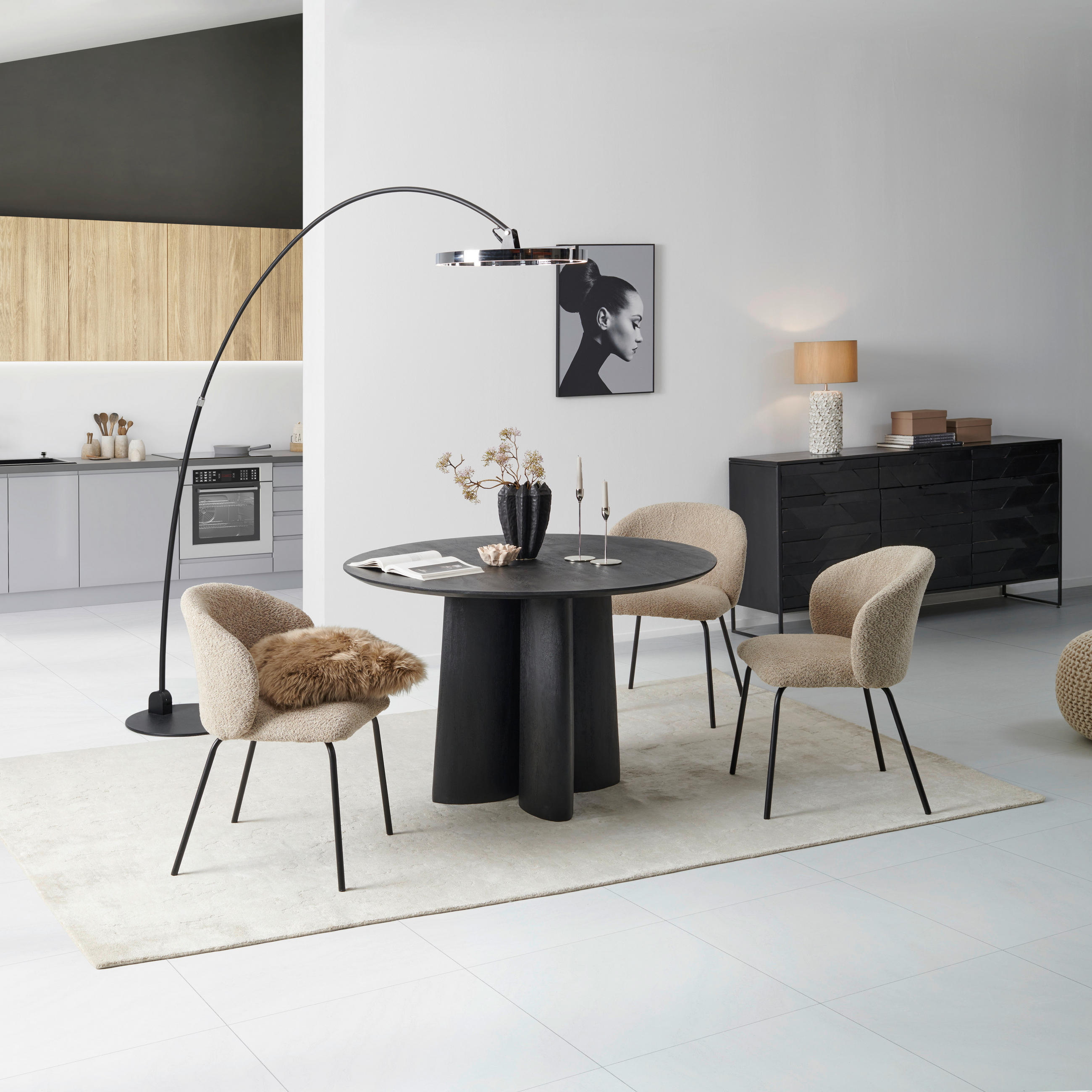 ESSTISCH in Holz  - Schwarz, MODERN, Holz (120/76/120cm) - MID.YOU