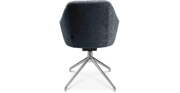 ARMLEHNSTUHL in Aluminium Bouclé - Dunkelgrau/Alufarben, Design, Textil/Metall (58/81,5-84,5/60cm) - Johann Jakob