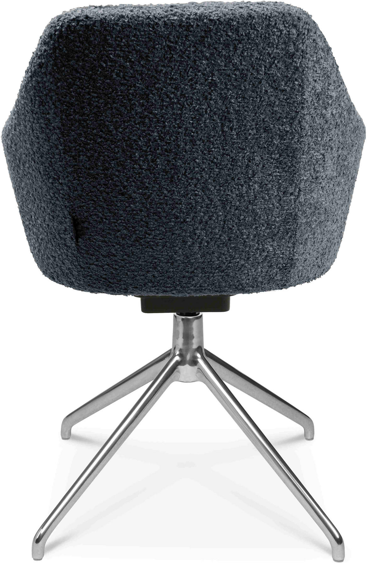 ARMLEHNSTUHL  in Aluminium Bouclé  - Dunkelgrau/Alufarben, Design, Textil/Metall (58/81,5-84,5/60cm) - Johann Jakob