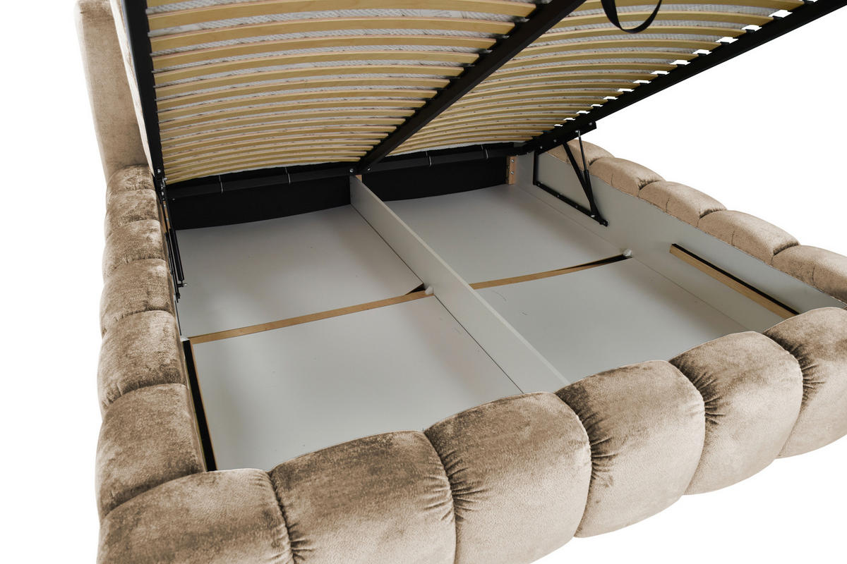 POLSTERBETT 180/200 cm  in Beige  - Birkefarben/Beige, Trend, Holz/Kunststoff (180/200cm) - Esposa