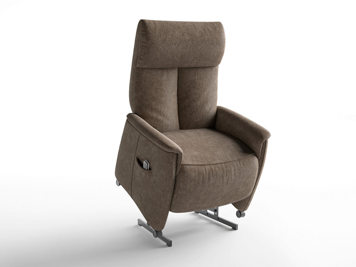 RELAXSESSEL in Textil Braun  - Schwarz/Braun, Basics, Kunststoff/Textil (76/119/84cm) - Sit & More