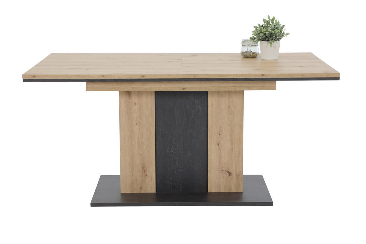 TISCHGRUPPE in Metall, Textil, Holzwerkstoff Schlammfarben, Eiche Artisan  - Schlammfarben/Eiche Artisan, MODERN, Holzwerkstoff/Textil (160 - 210/75/90cm) - MID.YOU