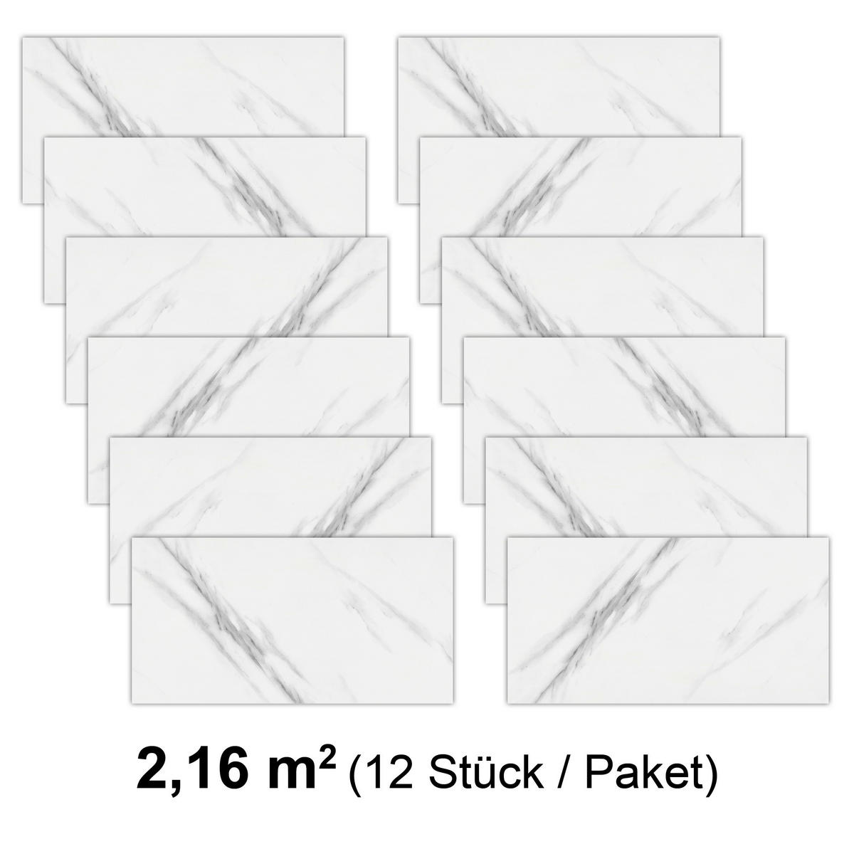 Vinyl für die Wand  - Weiß Hochglanz/Grau Hochglanz, MODERN, Kunststoff (60/30/0,37cm)