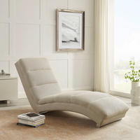RELAXLIEGE in Struktur Beige, Chromfarben  - Chromfarben/Beige, MODERN, Textil/Metall (170/82/60cm) - Livetastic