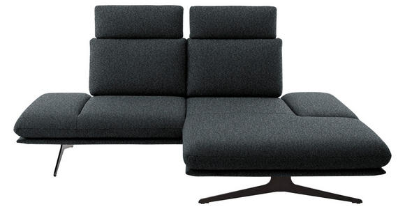 ECKSOFA  in Flachgewebe Anthrazit  234/155 cm  - Anthrazit/Schwarz, Design, Textil/Metall (234/155cm) - Dieter Knoll