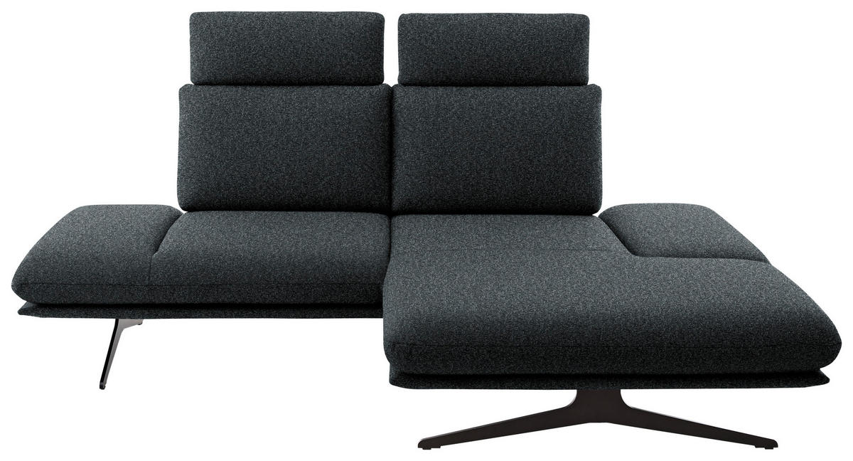 ECKSOFA Flachgewebe Anthrazit  - Anthrazit/Schwarz, Design, Textil/Metall (234/155cm) - Dieter Knoll
