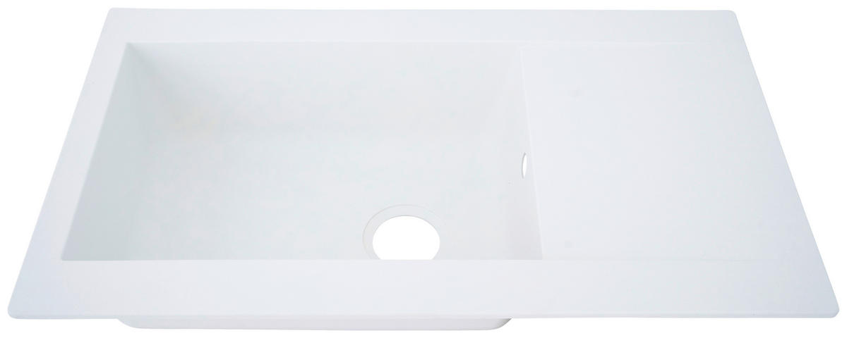 SPÜLE 1712DENVER86X50W  - Weiß, Trend, Glas/Kunststoff (86/20/50cm) - Respekta