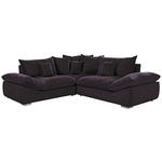ECKSOFA in Velours Dunkelbraun  247/247 cm  - Chromfarben/Dunkelbraun, KONVENTIONELL, Kunststoff/Textil (247/247cm) - Carryhome