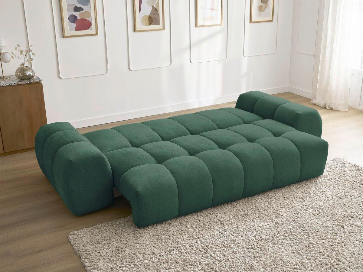 SCHLAFSOFA EVEREST  mit Rücken echt, Armteil links, Armteil rechts Struktur Grün  - Schwarz/Grün, MODERN, Kunststoff/Textil (278/90/115cm)