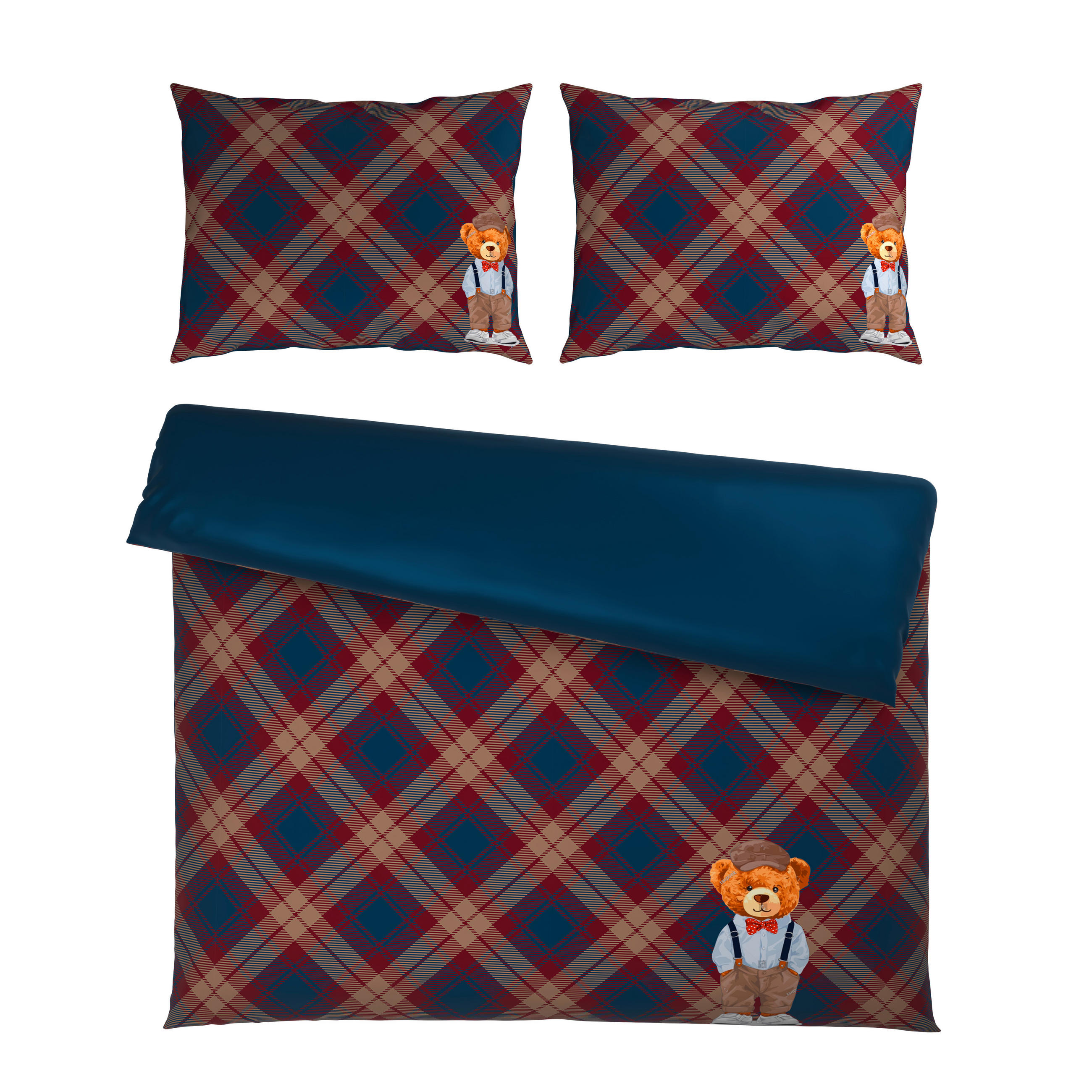 Novel OBOUSTRANNÉ POVLEČENÍ, satén, modrá, 200/200 cm