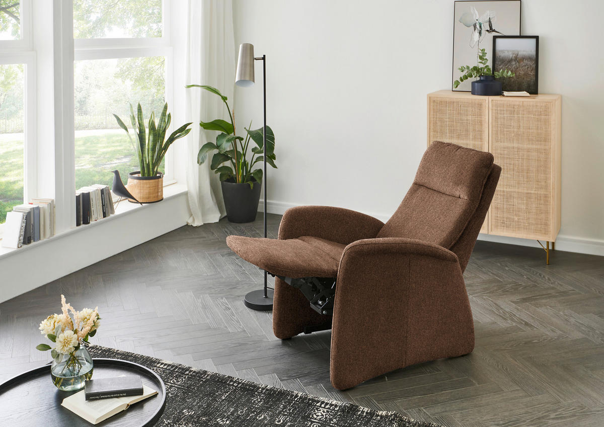 FERNSEHSESSEL in Chenille Braun  - Braun, KONVENTIONELL, Textil (79/114/87-176cm) - Valdera