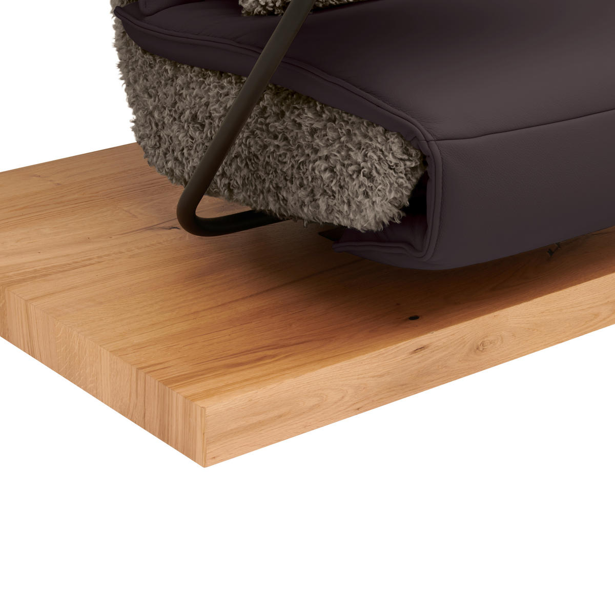 2-SITZER-SOFA  in Hochflor Echtleder Dunkelbraun  - Dunkelbraun/Schwarz, Design, Leder/Holz (240/65/104cm) - Koinor