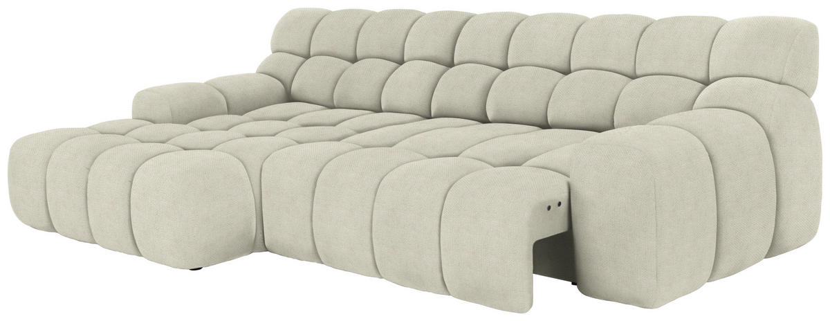 Ecksofa inkl. Funktion Naturfarben Webstoff  - Schwarz/Naturfarben, MODERN, Kunststoff/Textil (180/297cm) - Welnova