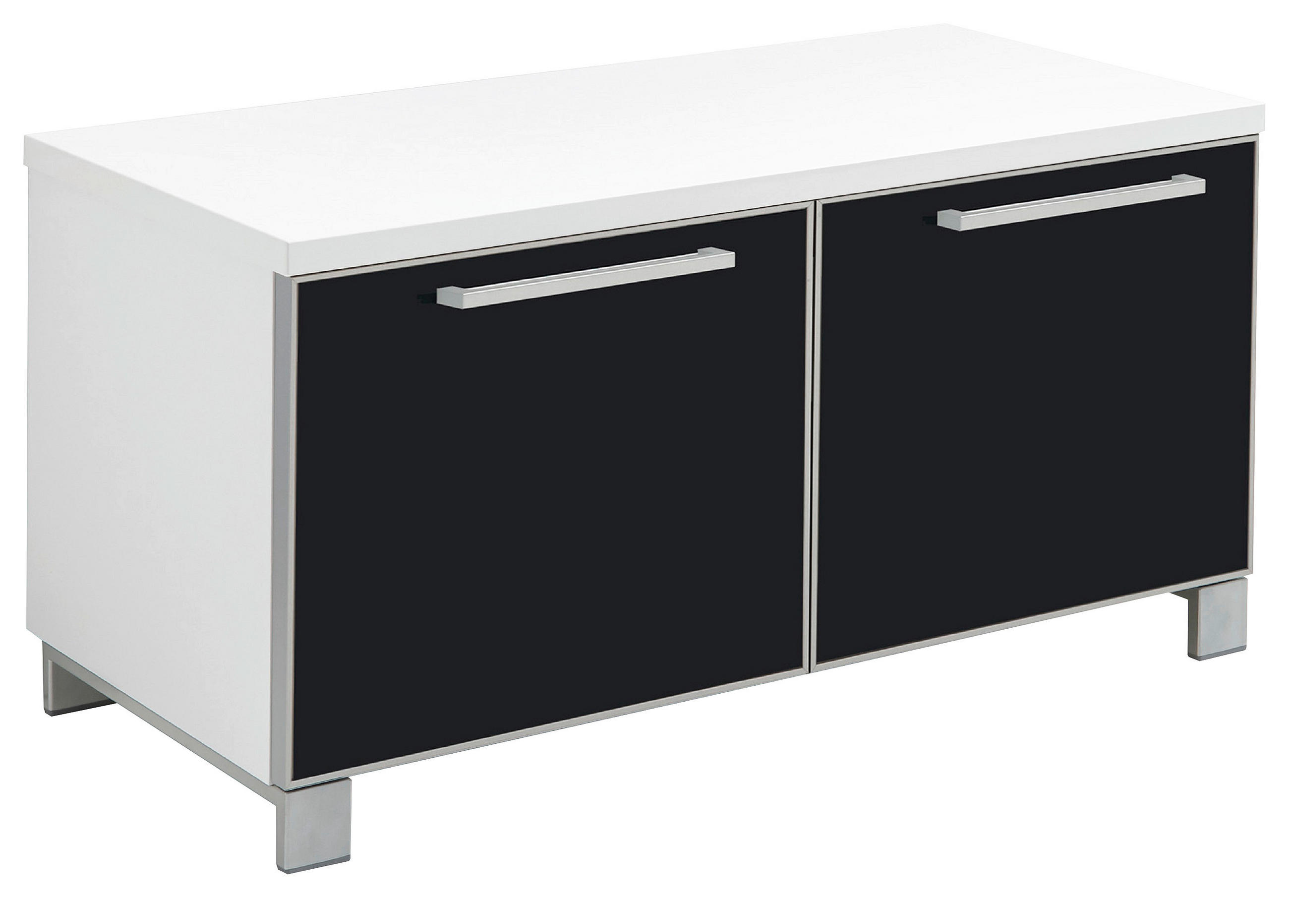 GARDEROBENBANK Anthrazit, Weiß - Chromfarben/Anthrazit, Design, Glas/Metall (84/45/40cm)