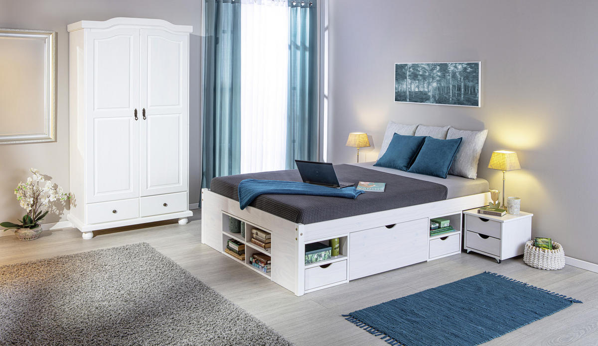 DREHTÜRENSCHRANK 104/198/56 cm 2-türig Weiß  - Weiß, KONVENTIONELL, Holz (104/198/56cm) - Livetastic