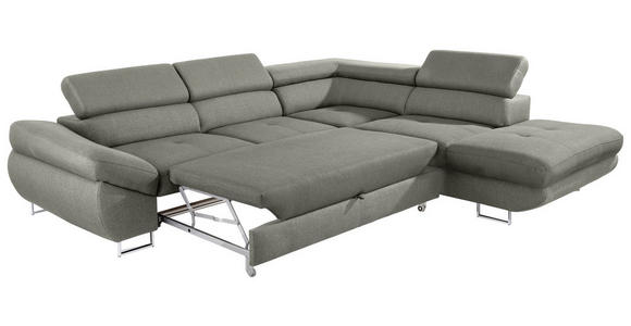 ECKSOFA  in Webstoff Grau  280/235 cm  - Grau, Design, Textil/Metall (280/235cm) - Hom`in